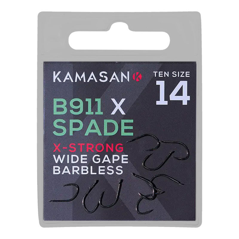 Kamasan B911X X-Strong Barbless Spade Hooks